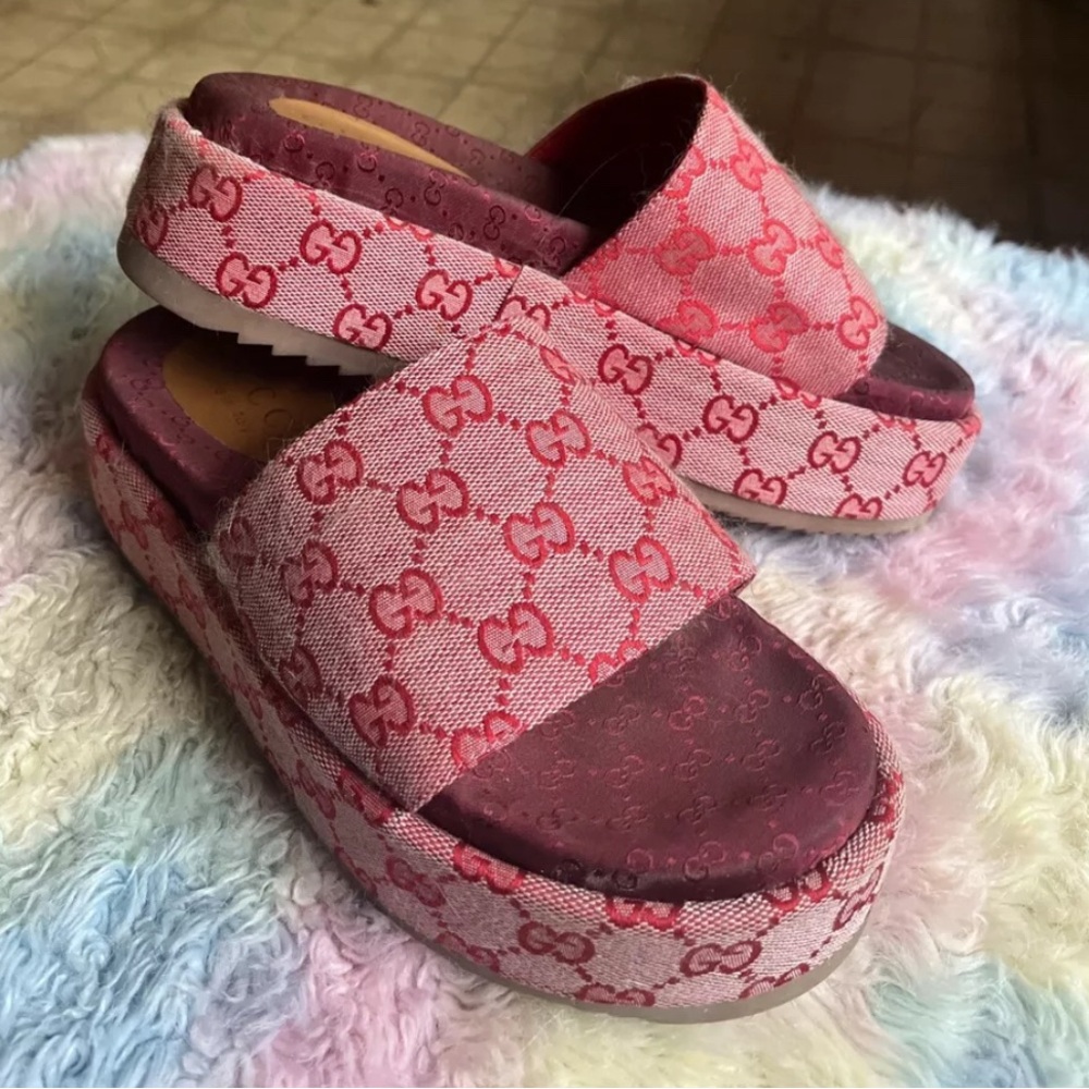 Gucci Platform Slides - image 2